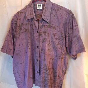Fair Trade Federation Women's Shirt, Purple, Batik Zebra S